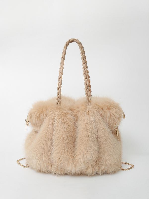 Charlotte - Versatile Plush Velvet Shoulder Tote Bag