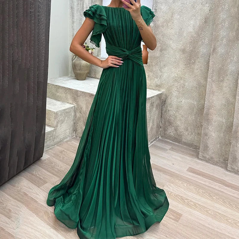 SELENA | PLEATED EVENING GOWN